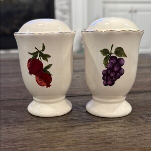 Charming Ceramic Salt and Pepper Shakers with Fruit Motif